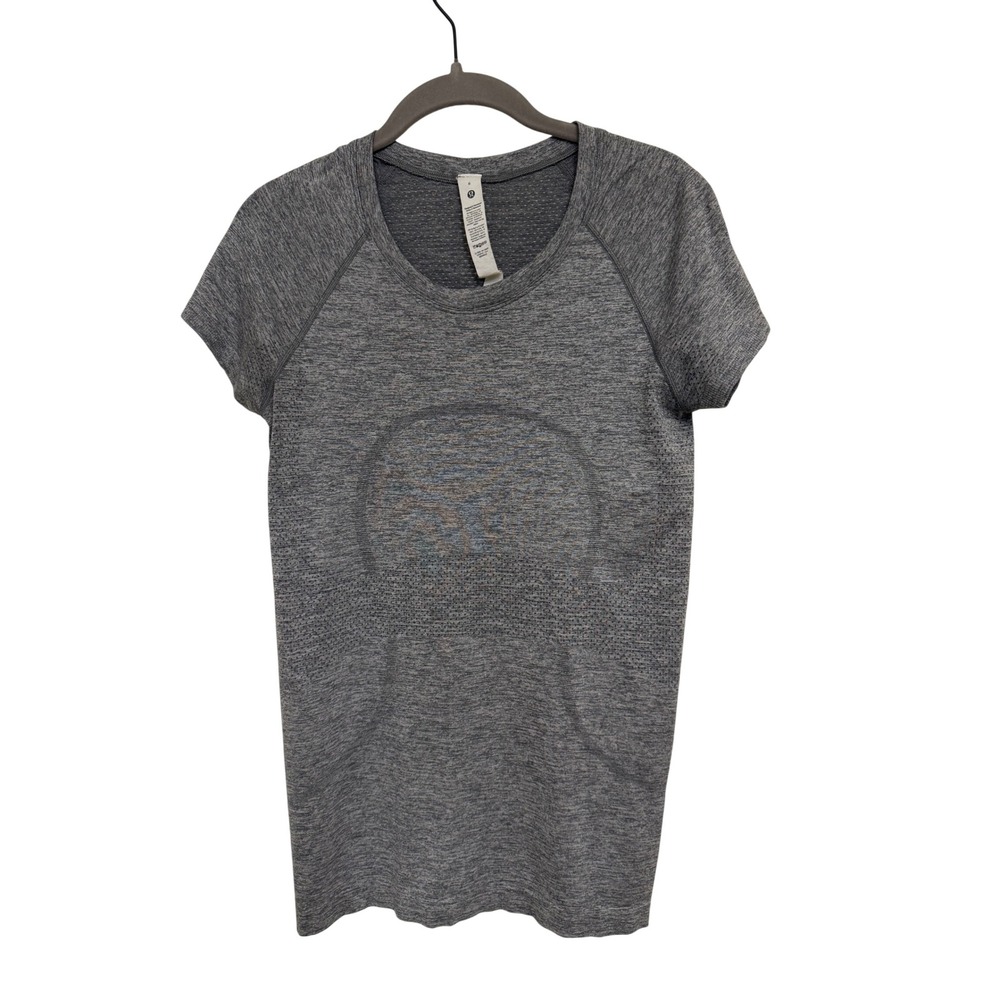Lululemon Swiftly Tech Short Sleeve 2.0 Crew Heathered Grey Workout Top Size 6